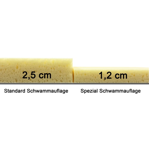 Schwammbrett dünne Auflage - Standard Schwammauflage 2,5 cm und Spezial-Schwammauflage 1,2 cm