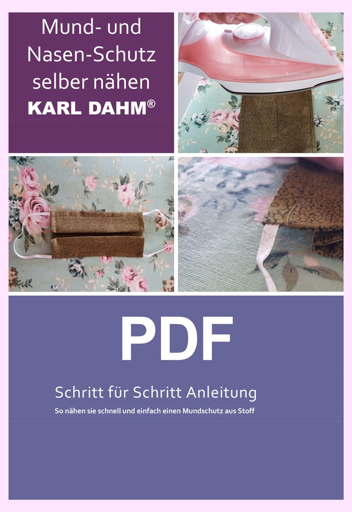 PDF Nähanleitung von Karl Dahm für Masken