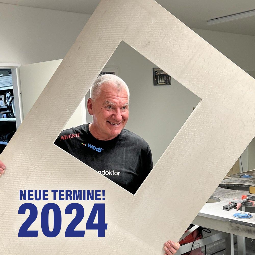 Uwe Feustel - neue Termine 2024 - Großformat Exklusiv Seminar und Waschbecken-Bau - nur bei KARL DAHM